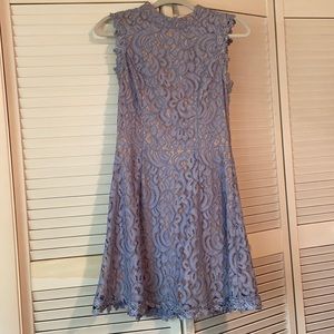 Blue lace mini dress